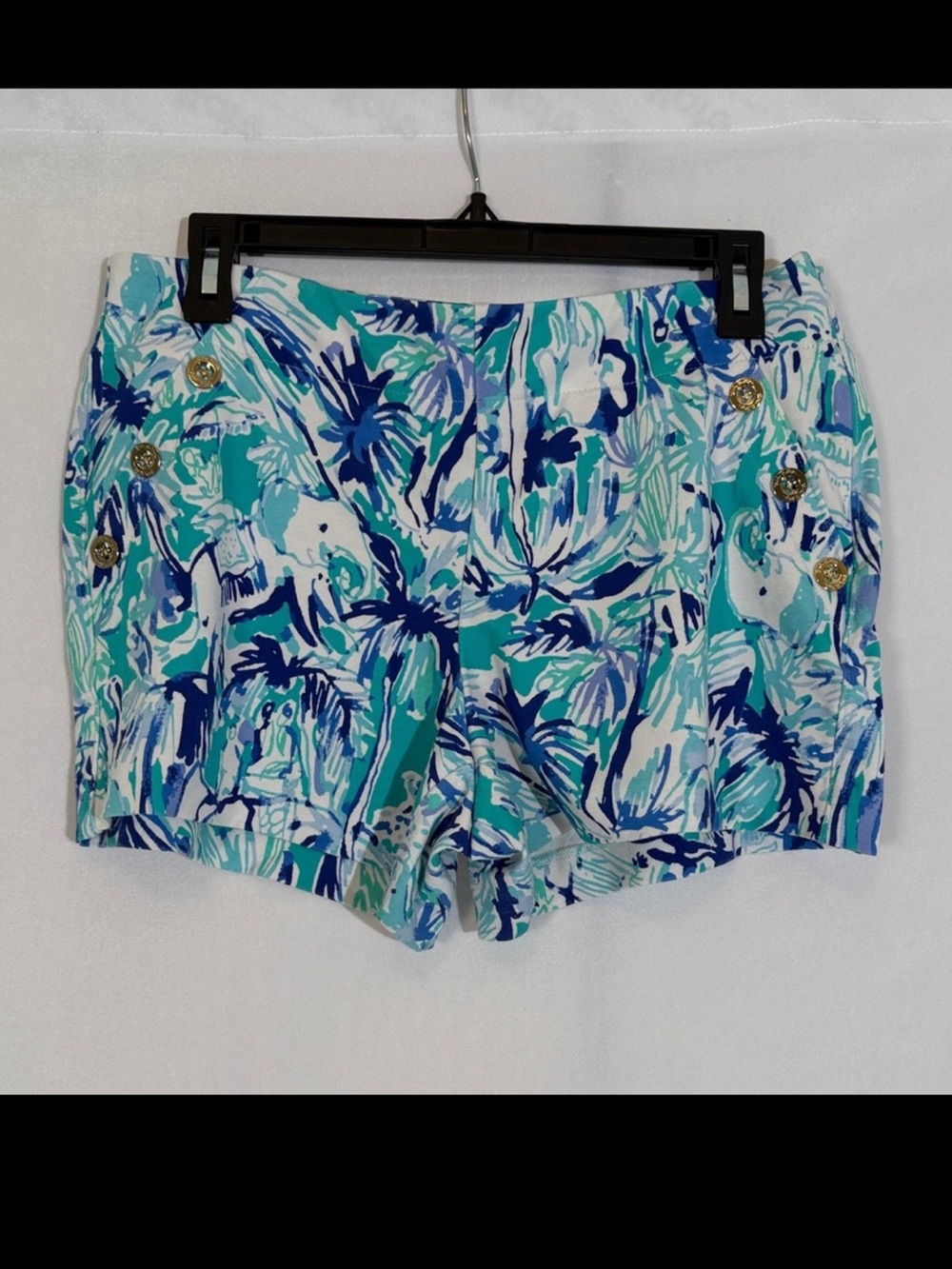 Lilly Pulitzer Marina Short Size 10 Tropical Elephant Print EUC